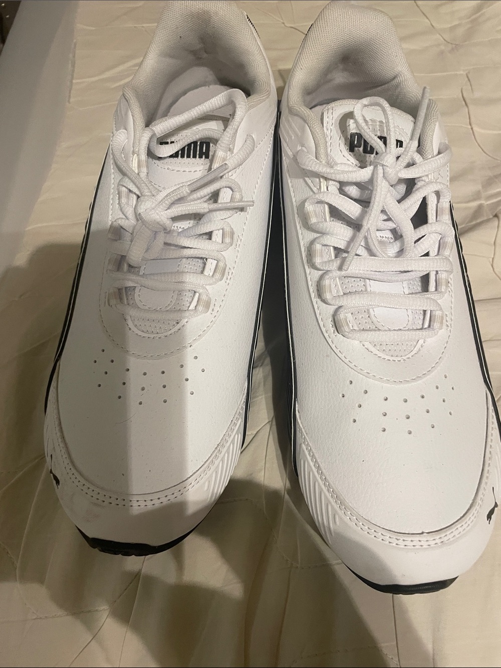 Puma Men’s White Sneakers with Black Accents